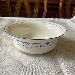 Lenox Chinastone Vintage Country Blue Round Deep serving Bowl